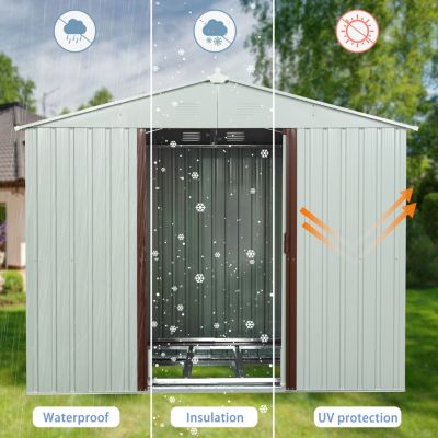  6FT X 5FT Outdoor Metal Storage Shed White
