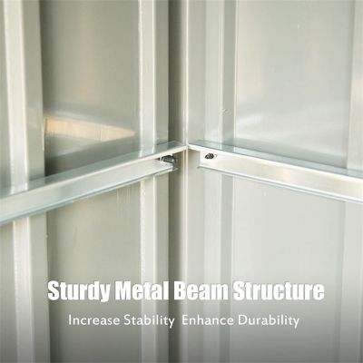 Streamdale Outdoor Metal Storage Shed with Sloping Roof and Lockable Door