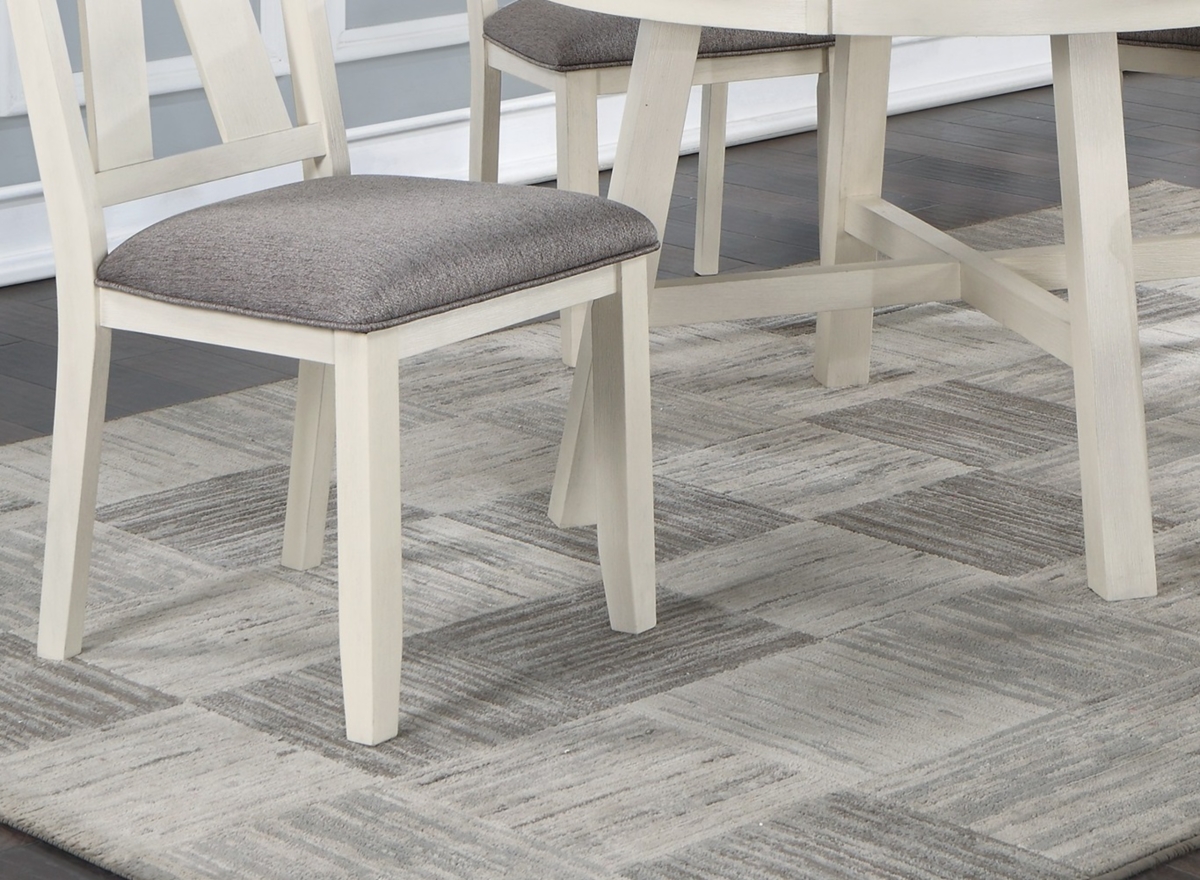 Streamdale Furniture Dining Room Furniture Set Of Chairs Fabric Cushion Seat Clean Lines Side Chairs - Antique white+gray