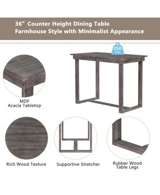 Streamdale 6-Piece Wooden Counter Height Dining Set with Bench