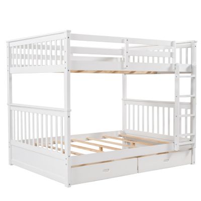 Streamdale Espresso Bunk Bed with Drawers and Ladders