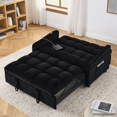 Streamdale Loveseat with Pull-out Bed, Adjustable Back & Pocket Arms