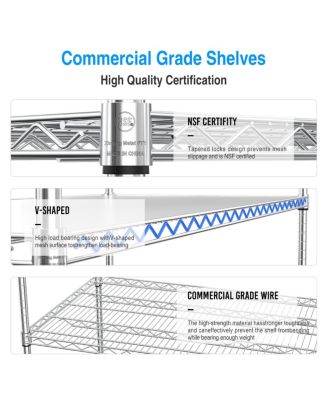 Simplie Fun Adjustable Heavy Duty Wire Shelving Unit - Chrome