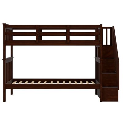 Streamdale Twin-Over-Twin Bunk Bed with Storage and Rail
