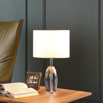 Streamdale 19" Dodecahedron Solid Crystal Prism Table Lamp In Chrome Silver