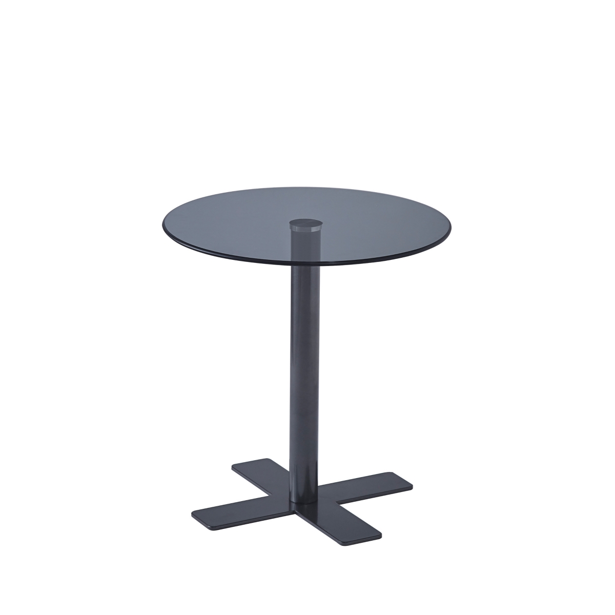Streamdale Furniture TemperedRould Glass Dining Table WithLeg - Black