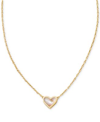 Kendra Scott - Gold-Tone Framed Ari Heart Short Pendant 19" Necklace