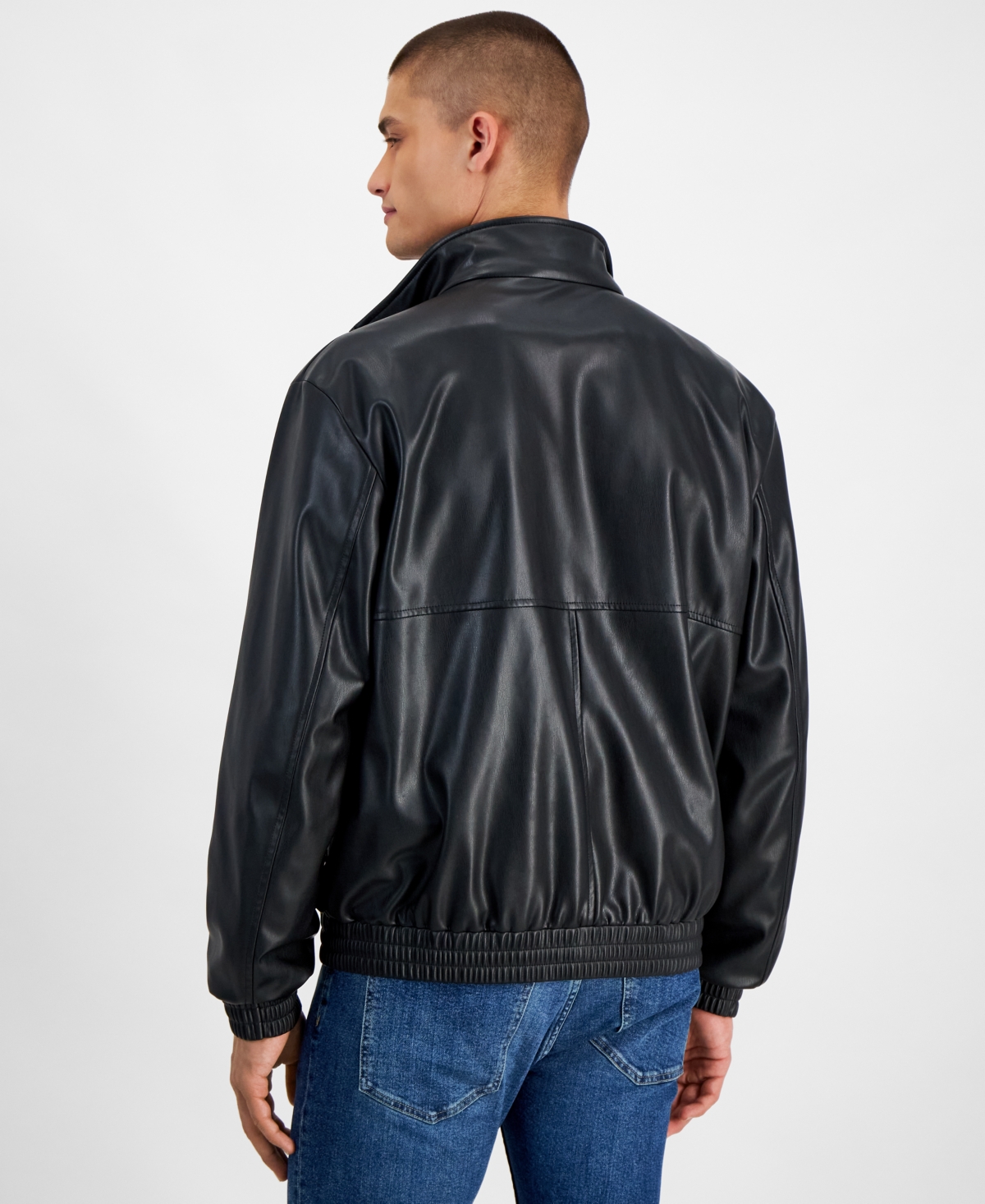Hugo by Hugo Boss Men's Bonny2435 Slim-Fit Faux-Leather Jacket