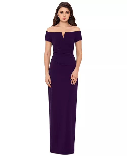off-the-shoulder gown