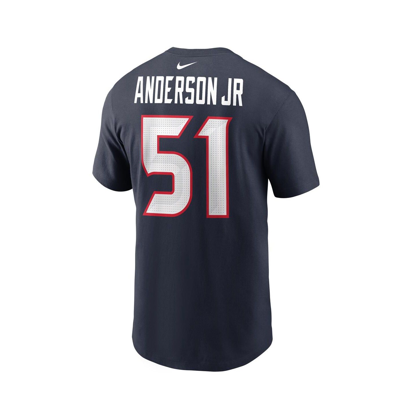 Мужская футболка Nike Will Anderson Jr. Navy Houston Texans Player Name & Number — фото 3