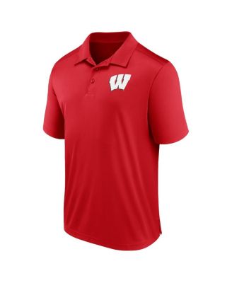 Men's Red Wisconsin Badgers Left Side Block Polo Shirt