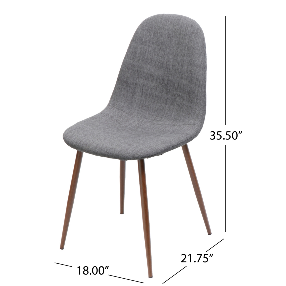 Streamdale Furniture Two Light Grey Fabric Dining Chairs with Iron Legs