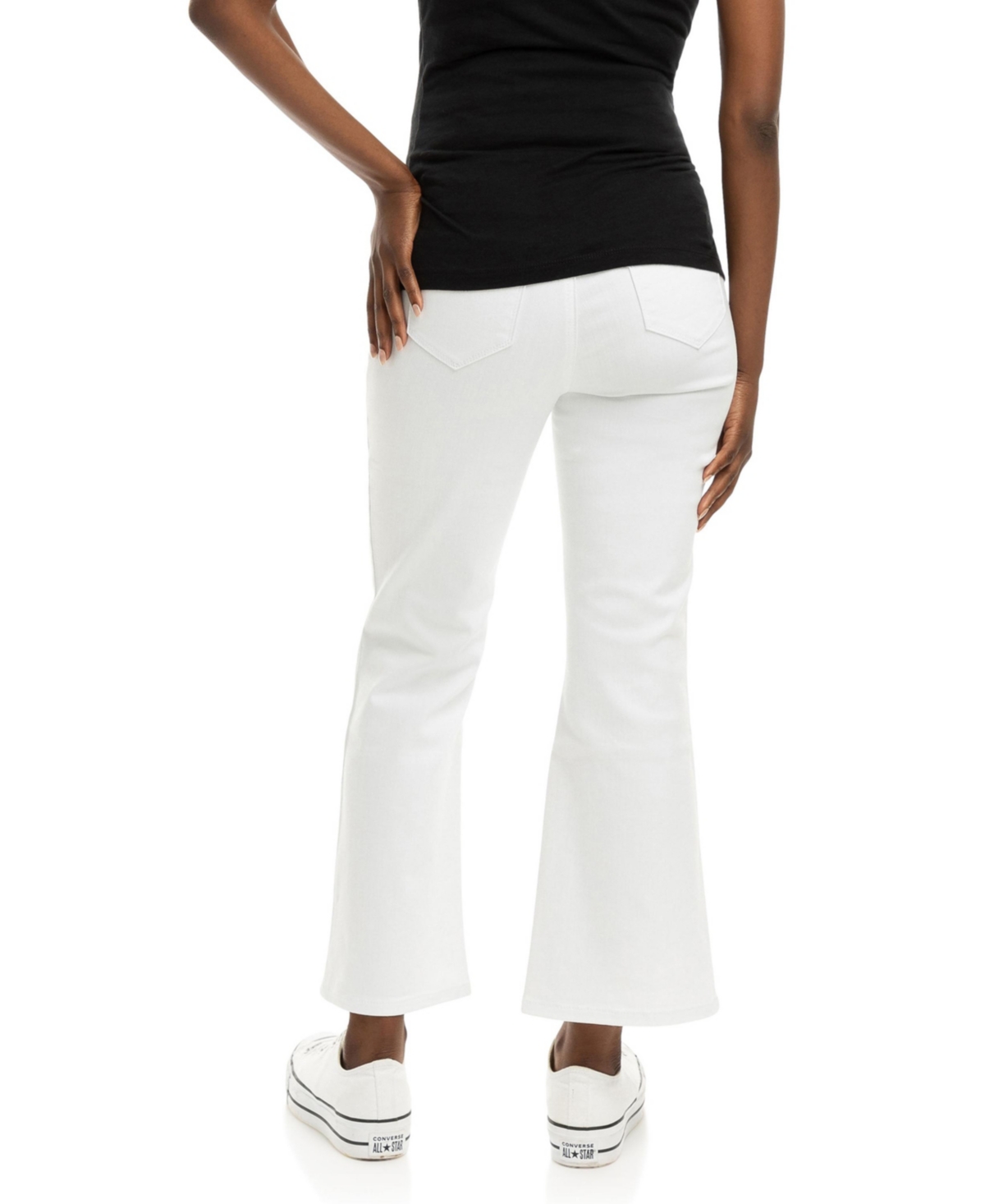 Maternity 27" Eco Demi Boot Jean with Bellyband - White