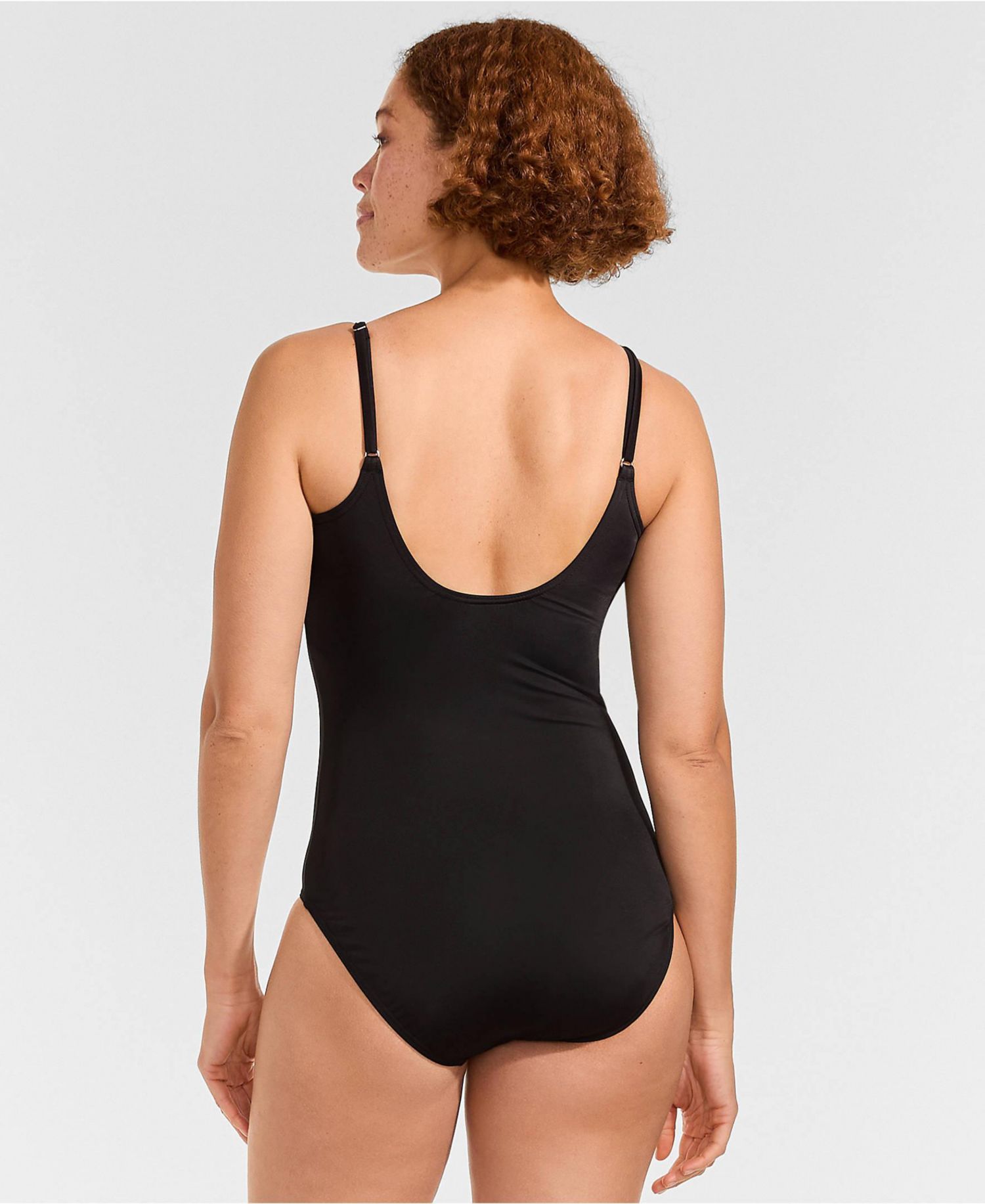 Women's Tugless Thin Strap One Piece Swimsuit