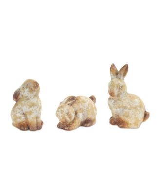 Weathered Terra Cotta Rabbit Garden Statue (Set of 6)