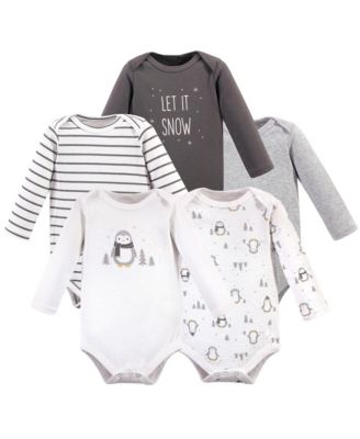 Soft Cotton Long-Sleeve Bodysuit 5Pk