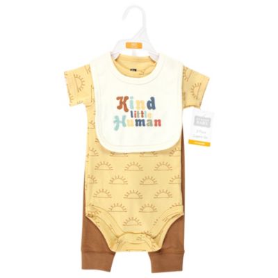 Cotton Baby' Complete Outfit Bodysuit, Pants, and Feeding Bib