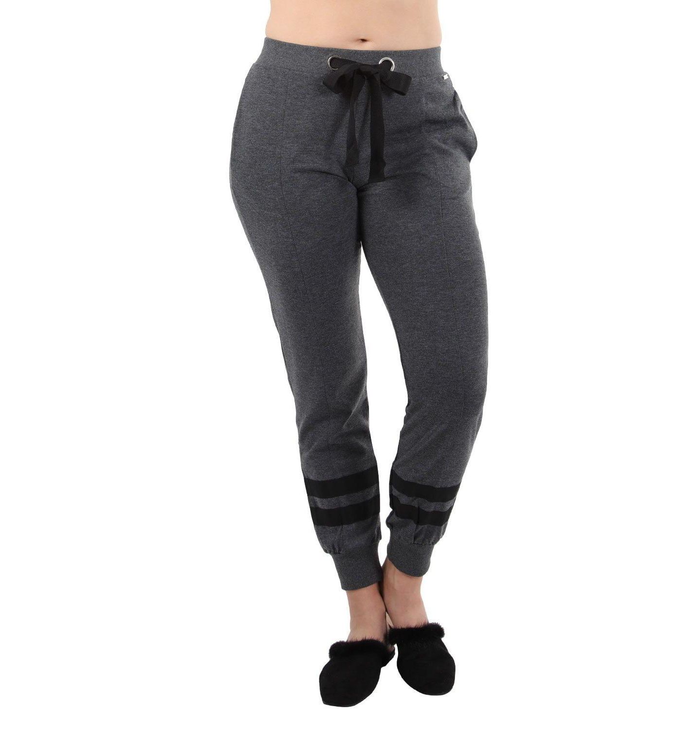Женские брюки MeMoi Cotton Blend Jogger with Contrast Ribbon Stripes, цвет: Угольный — фото 3