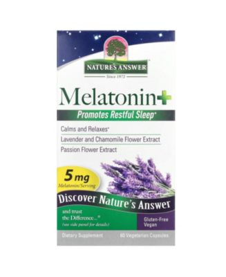 Nature's Answer Melatonin+ 5 mg - 60 Vegetarian Capsules - Macy's