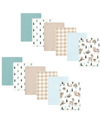 Boys 12 Pack Cotton-Poly Flannel Burp Cloths