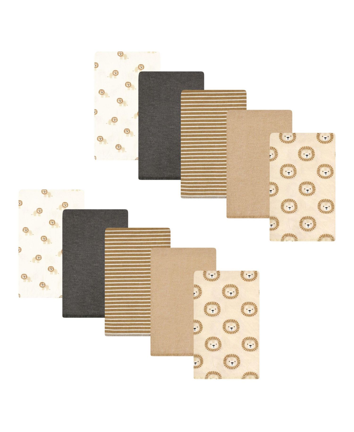 Unisex Absorbent Flannel Burp Cloths 10-Count Cotton/Poly Blend