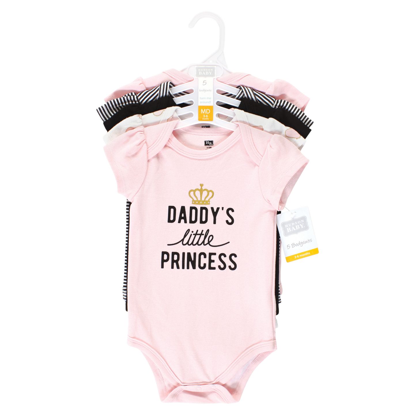 Боди Baby Hudson, хлопок, 5 шт. — Hudson Baby, цвет: Daddys Little Princess 5-Pack — фото 2
