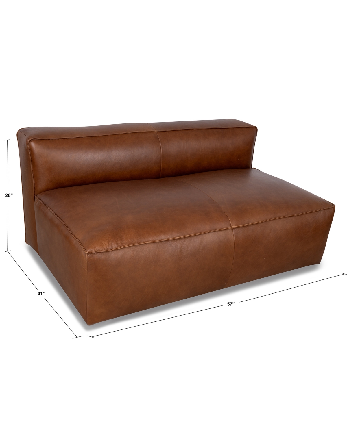 Rutherford Home Amalfy Leather Armless Loveseat