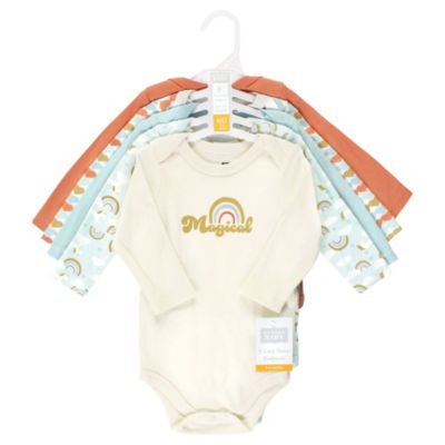 Cotton Long-Sleeve Bodysuits 5-Pack