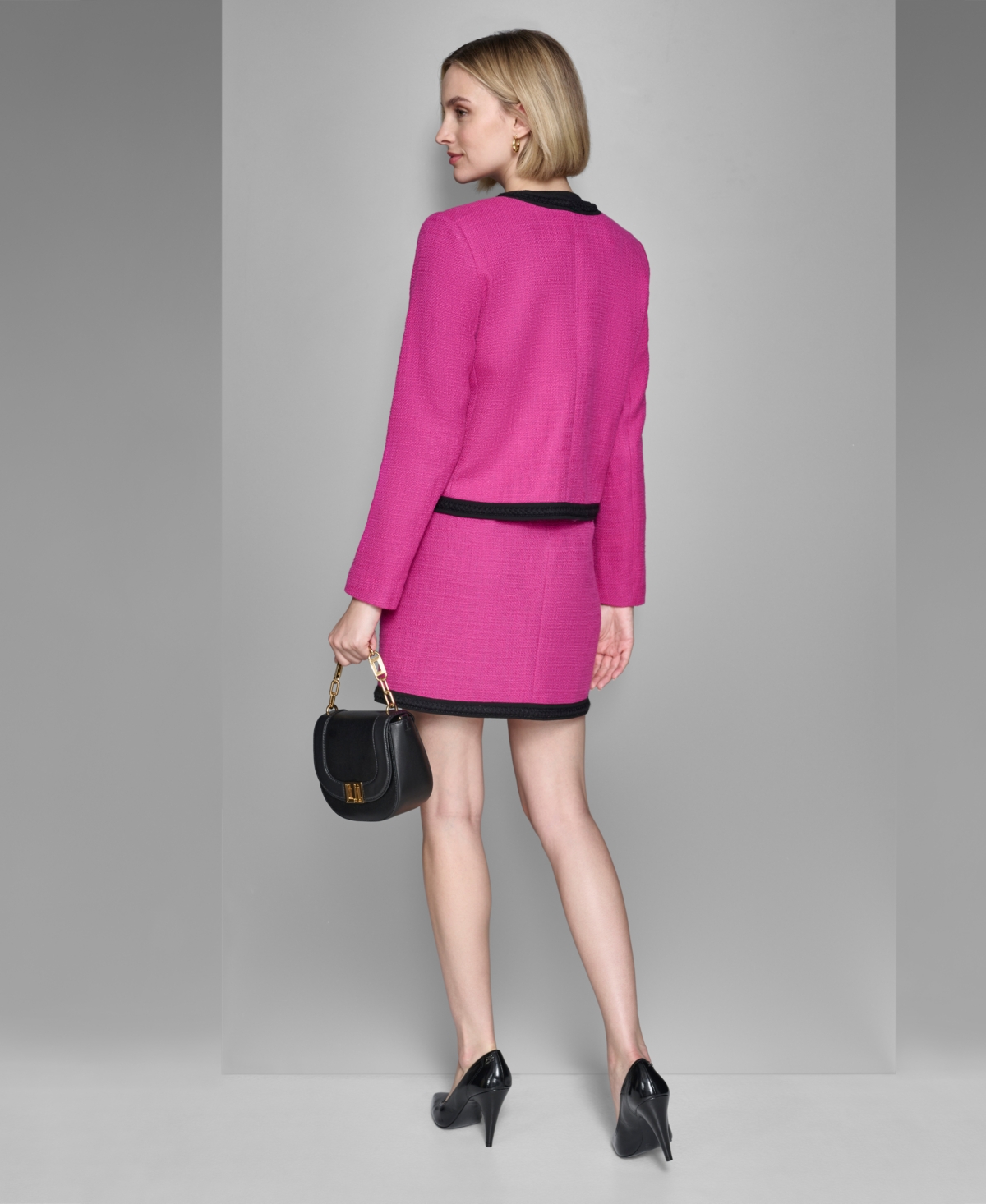 Karl Lagerfeld Paris Women's Braided-Trim Blazer -bl
