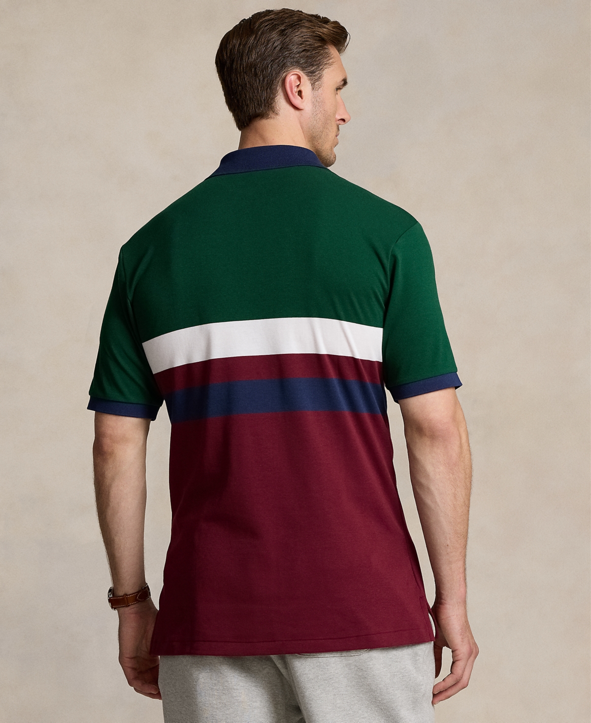 Polo Ralph Lauren Men's Big & Tall Color-Blocked Soft Cotton Polo Shirt