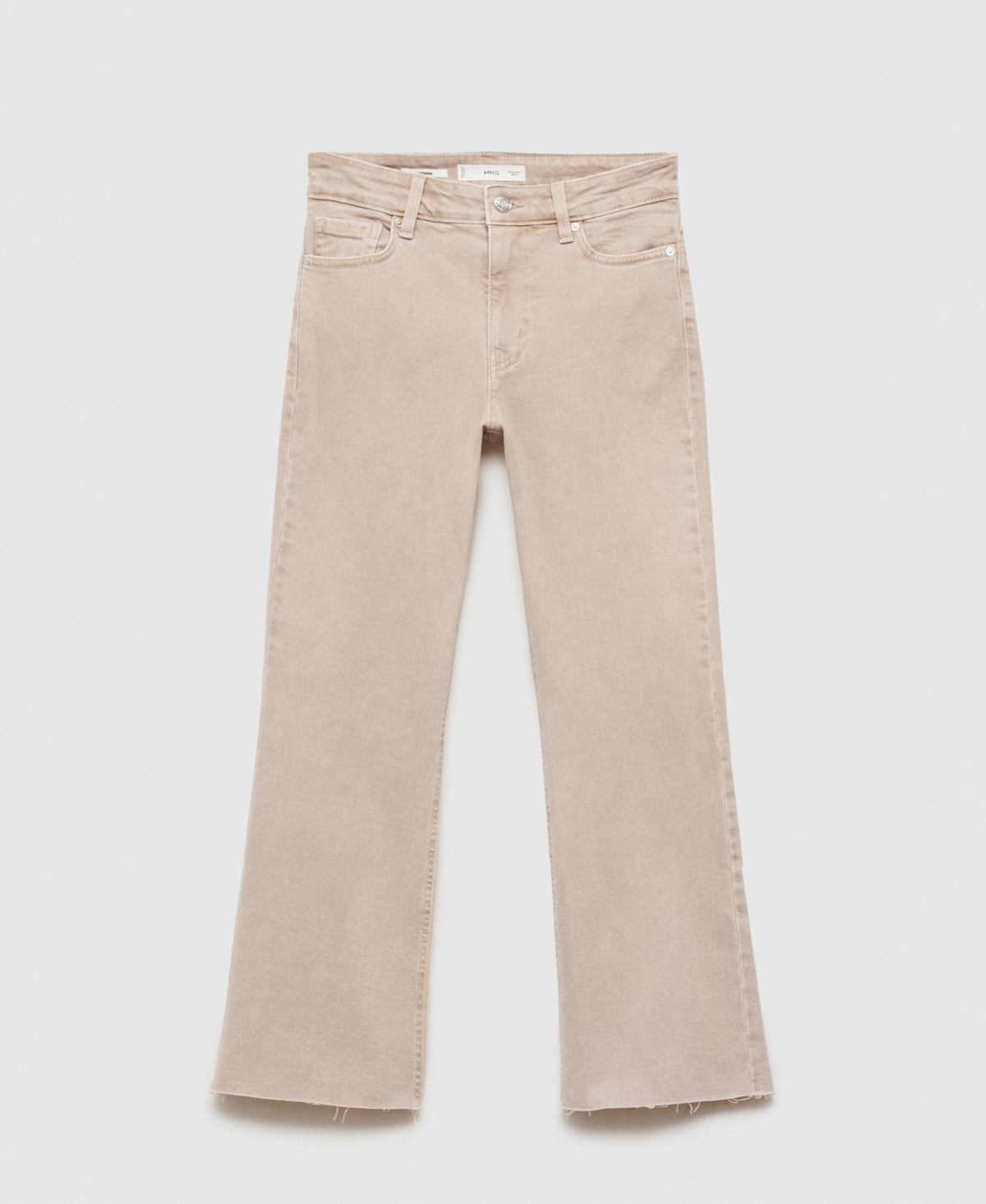 Mango Jeans Sienna Flare Crop Sand In Sandy