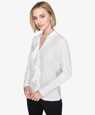 Women's Ruffled Long-Sleeve Blouse