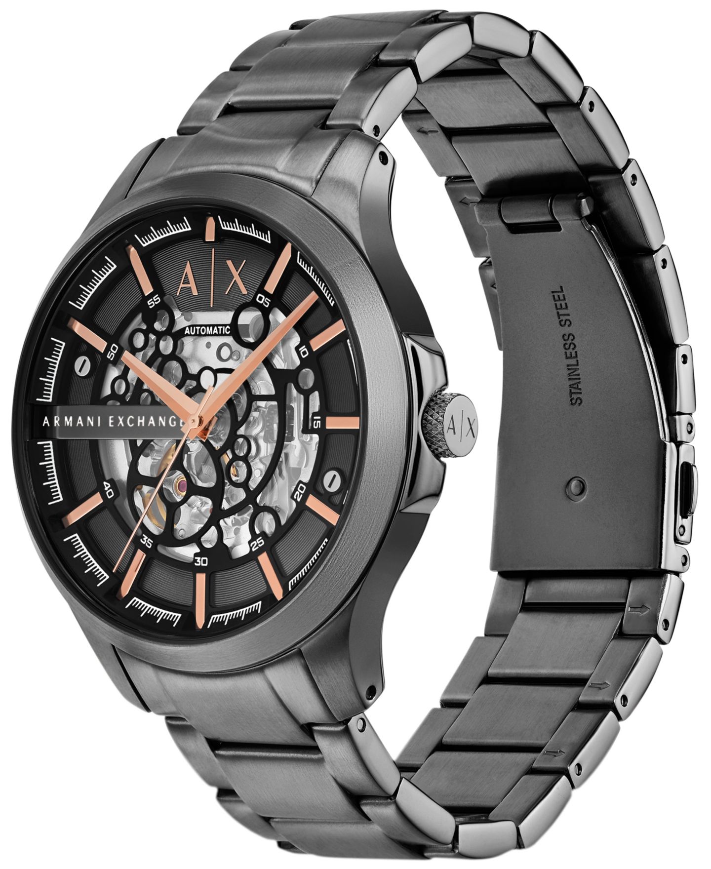 Мужские часы A|X Armani Exchange Automatic Three-Hand Gunmetal Stainless Steel Watch 46MM — фото 2