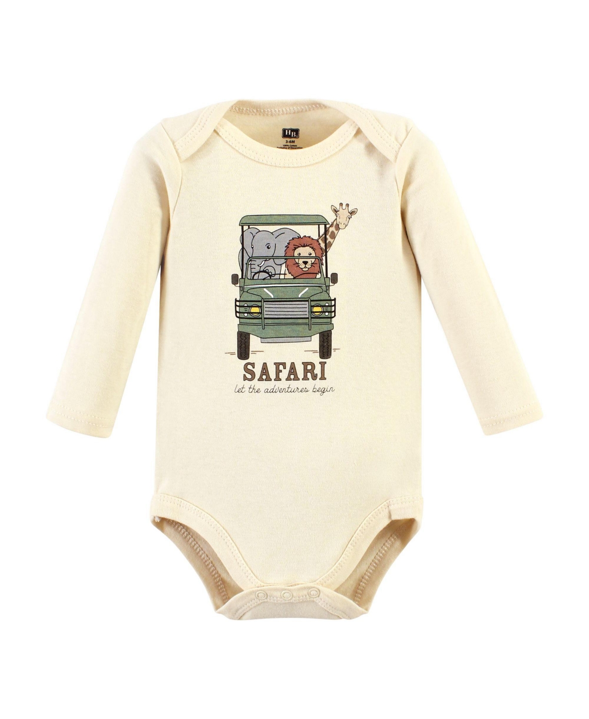 Hudson Baby Baby Boys Cotton Bodysuit and Pant Set, Preemie - Going on safari long sleeve