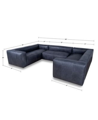 Amalfy 139" Leather 3-piece sectional