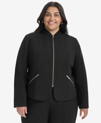 DKNY Plus Size Zip Front Jacket Macy s