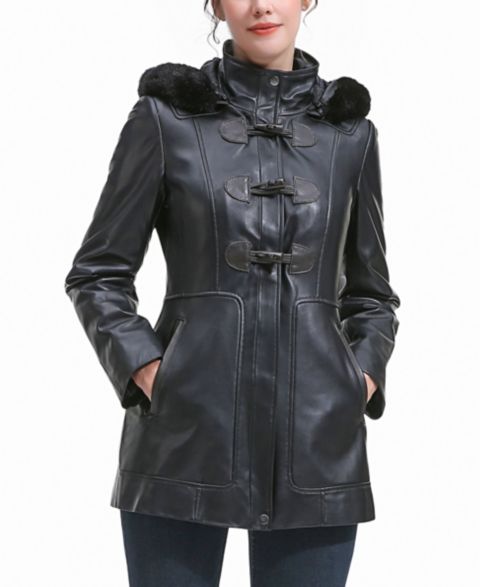 Женские куртки BGSD Women's Flora Leather Toggle Coat