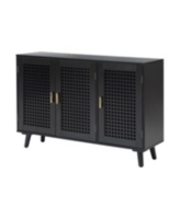 Hulala Home Gius Contemporary Accent Cabine with Beech Wood Doors - Black