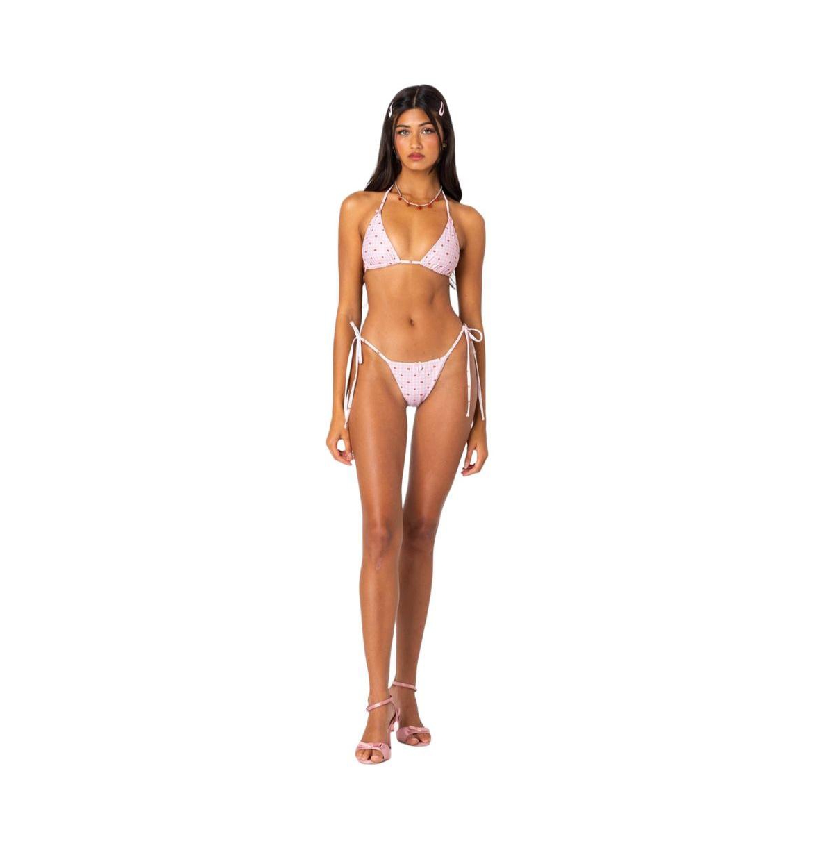 Edikted Women's Picnic string bikini bottom