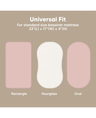 Bassinet Sheet for Baby Girls, Boys, 2-Pack Isla Fitted Bassinet Sheets, Bassinet Mattress Sheets