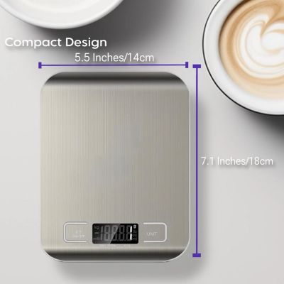 Digital Kitchen Food Scale LCD Display Stainless Steel