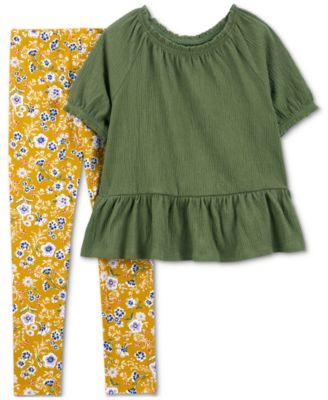 Carter's - Little & Big Girls Peplum Top & Floral Leggings Set