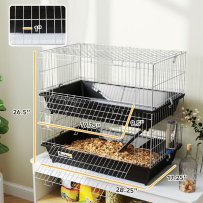2-Tier Mouse Cage, Ferret Cage W/ Dish and Bottle, Ramp, 2 Doors