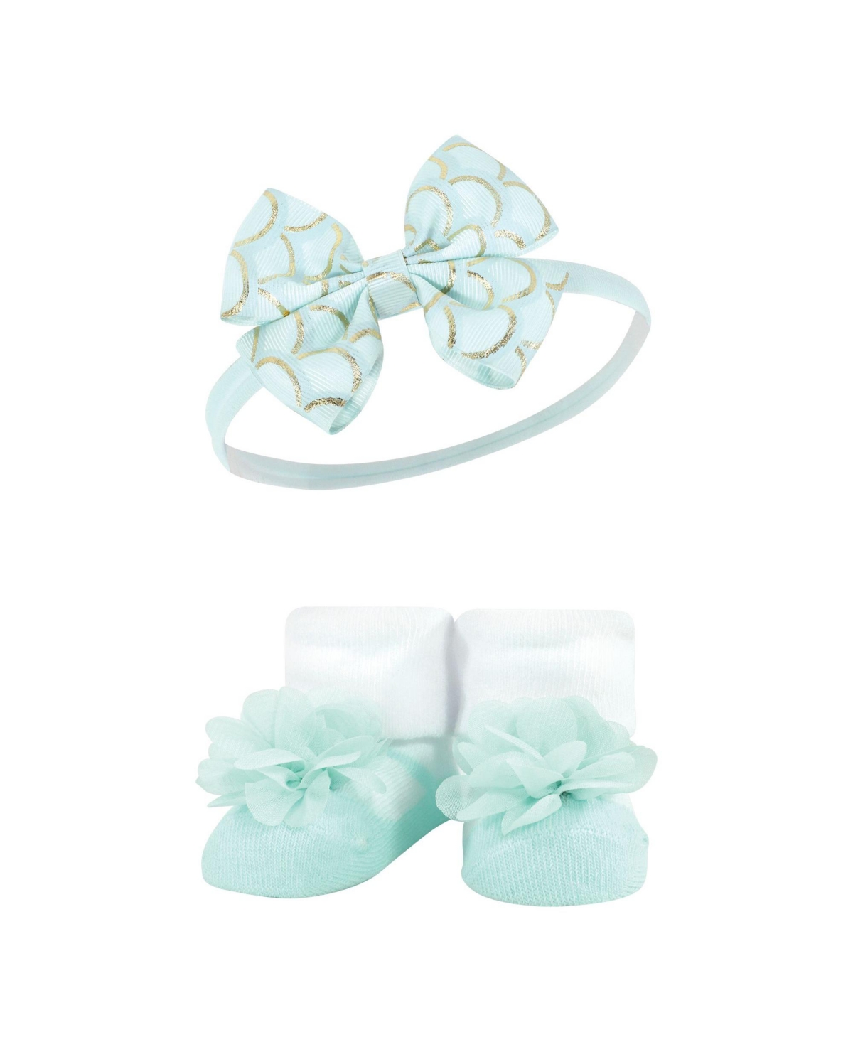 Hudson Baby Baby Girls Headband and Socks Giftset, One - Mermaid