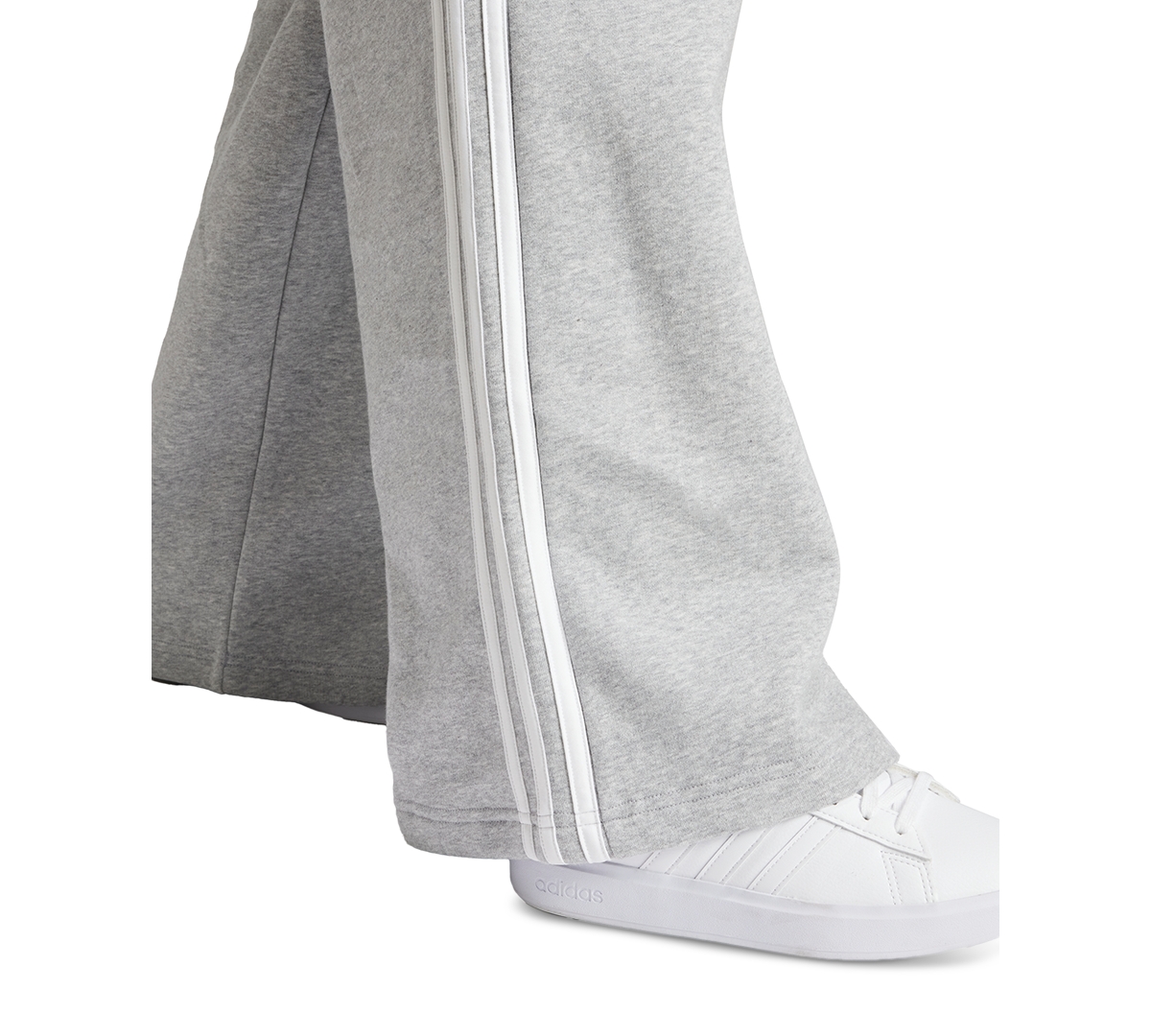 adidas Women's Three Striped Fleece Wide Leg Pants