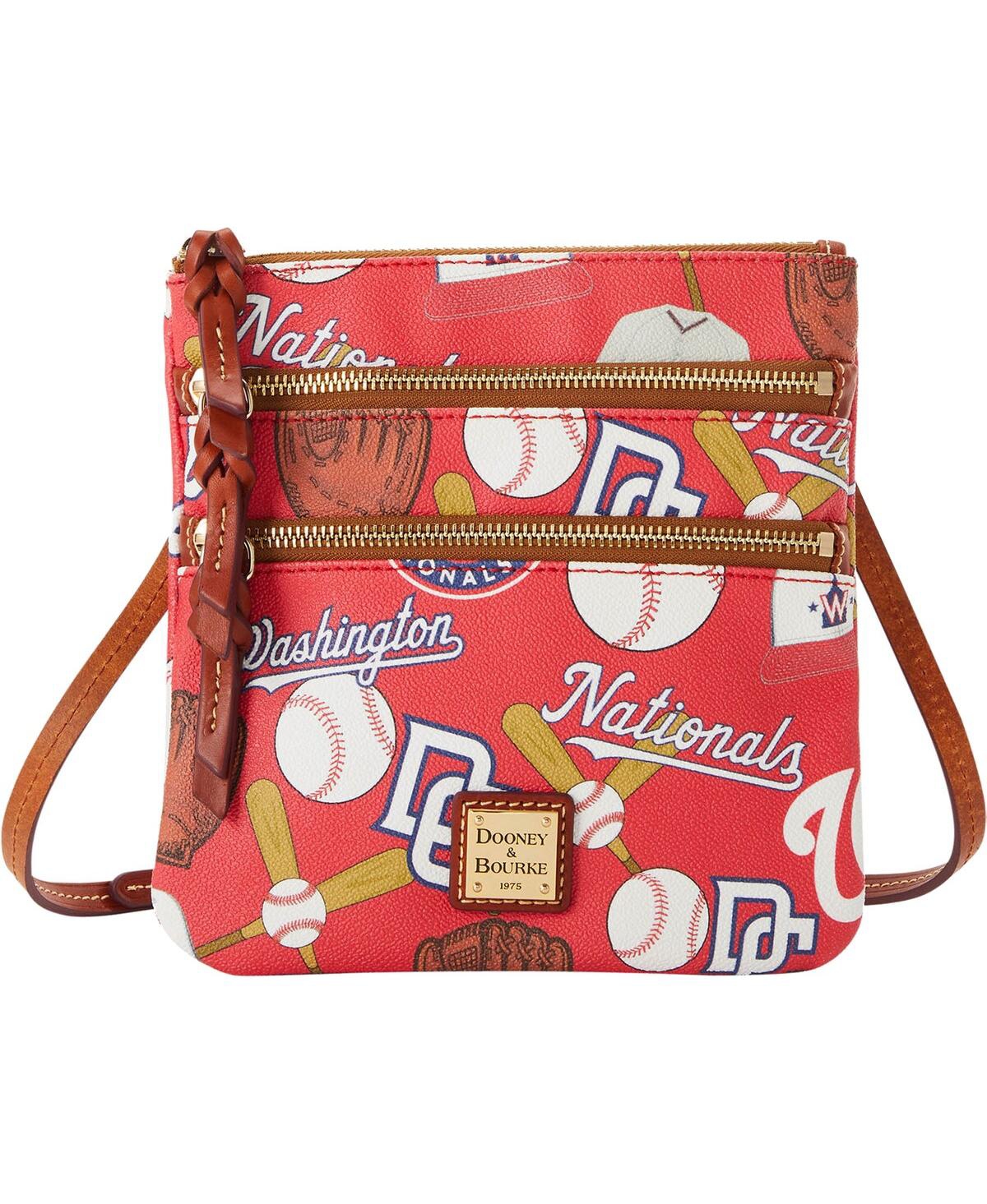Dooney & Bourke Washington Nationals Game Day Triple Zip Crossbody Purse In Red