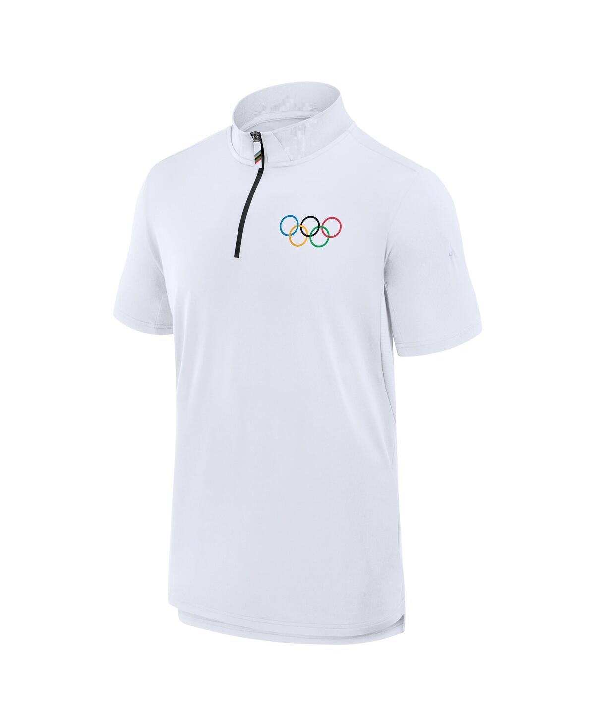 Fanatics Men'sOlympic Games Union Bar Quarter-Zip Polo Shirt - White