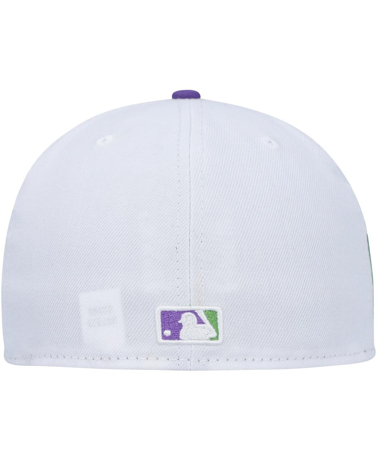New Era Men'sChicago Cubs Side Patch 59FIFTY Fitted Hat - White