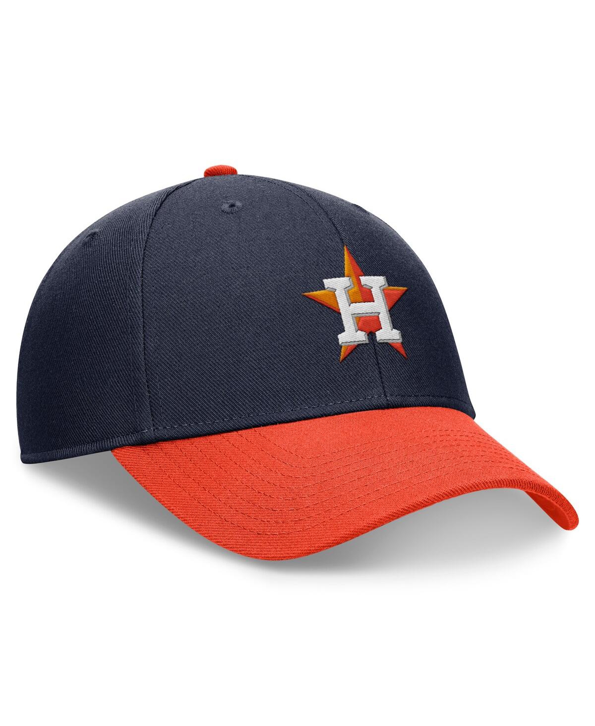 Nike Men's Navy/orange Houston Astros Evergreen Club Performance Adjustable Hat In Navy,orange