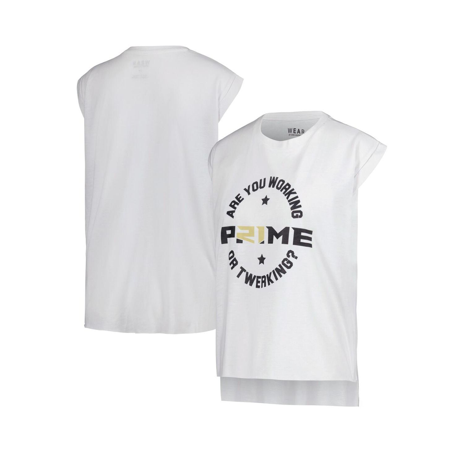 Women's White Colorado Buffaloes Coach Prime Working Sleeveless Muscle T-Shirt
